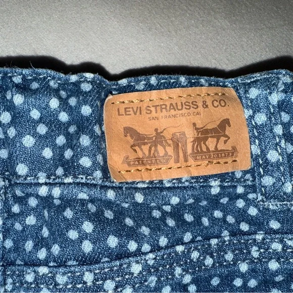 Levi's Bermuda Navy Denim Polka Dot Kids Shorts 2T - Picture 5 of 6